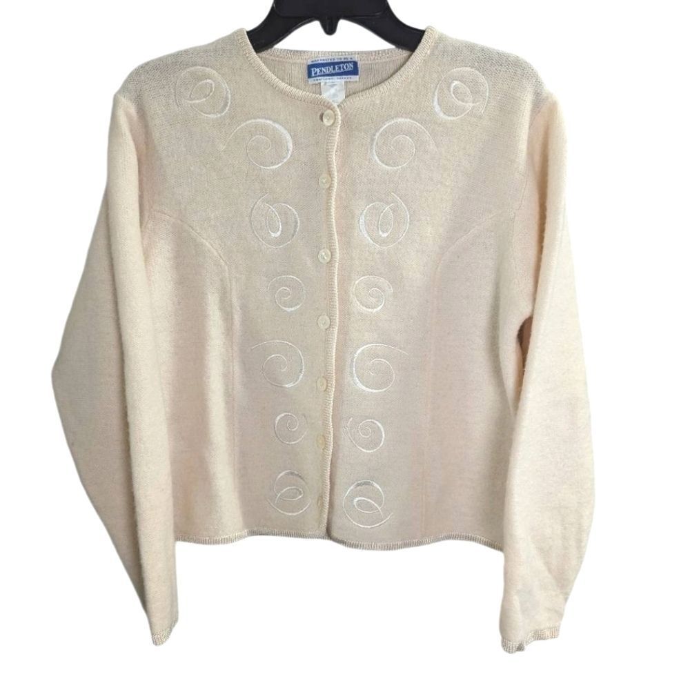 Pendleton Cream Cardigan Sweater - image 1